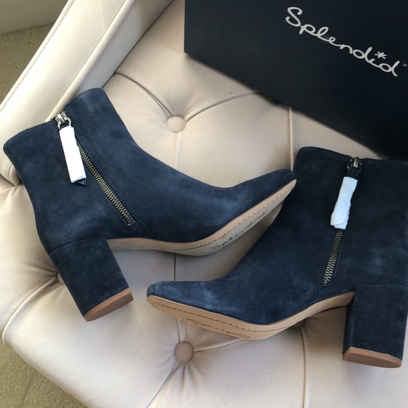 Splendid Shoes - Splendid Heather II Navy Suede Booties (Size 7) NWT